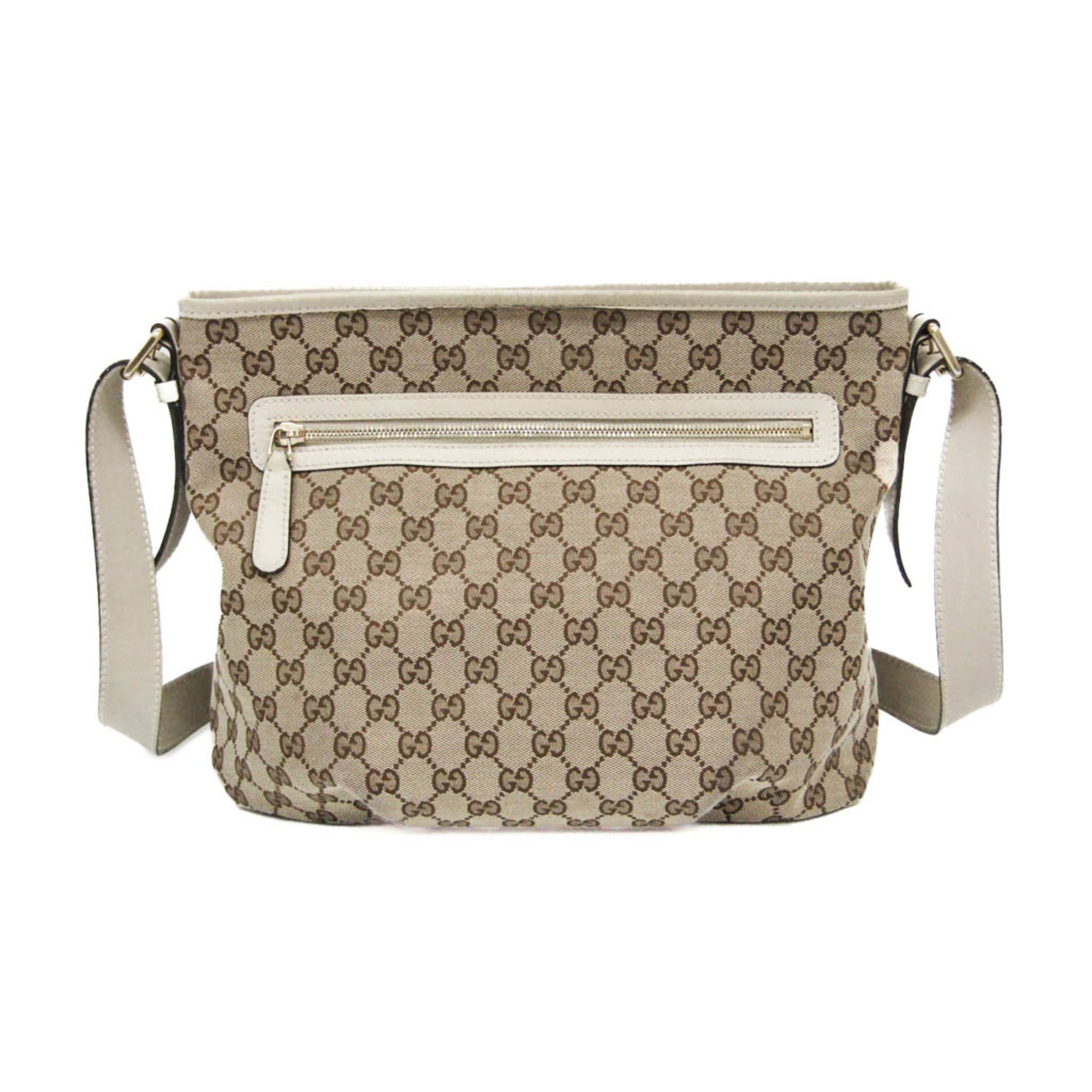 Gucci GG Canvas · Leather Shoulder Bag