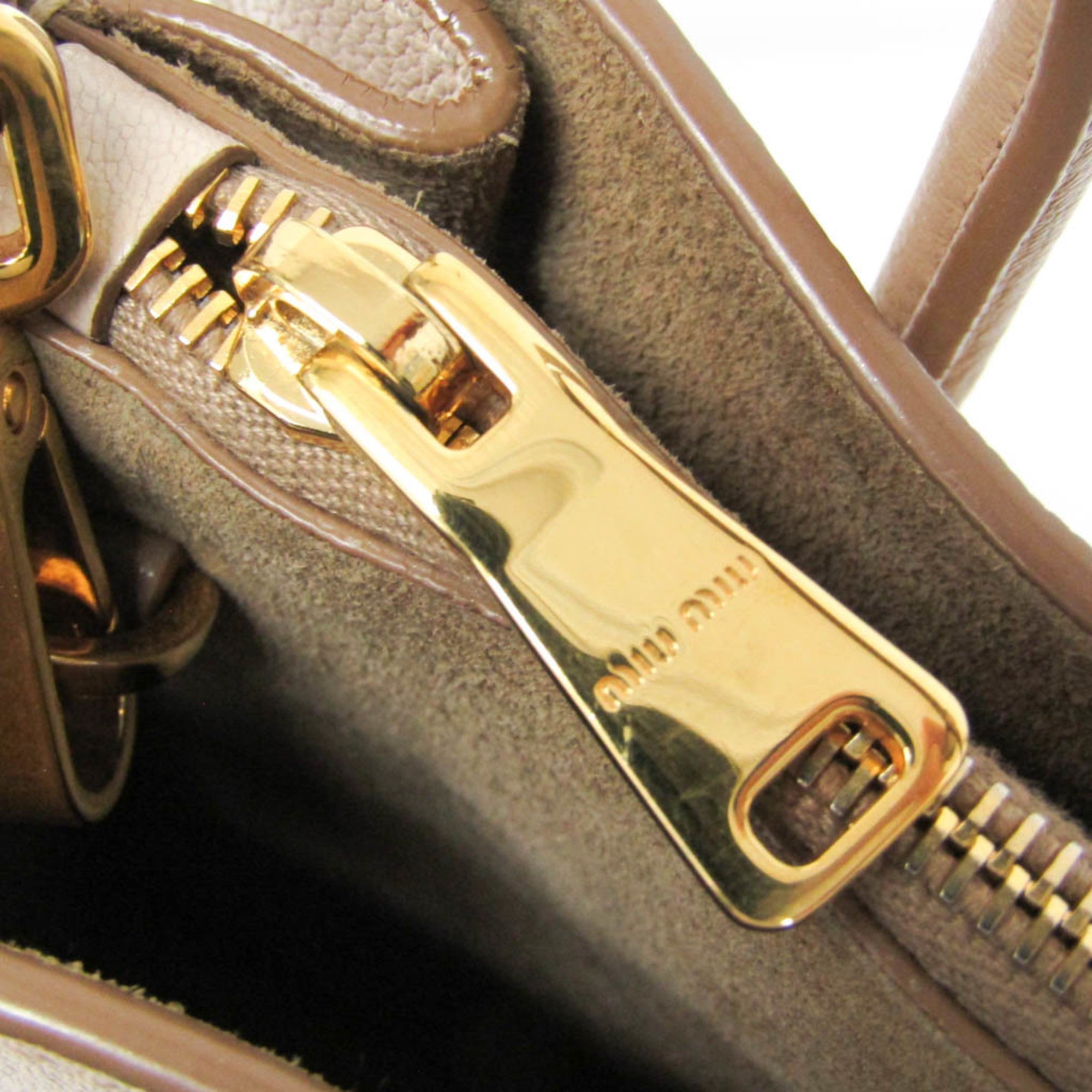Miu Miu Madras · Leather Shoulder Bag