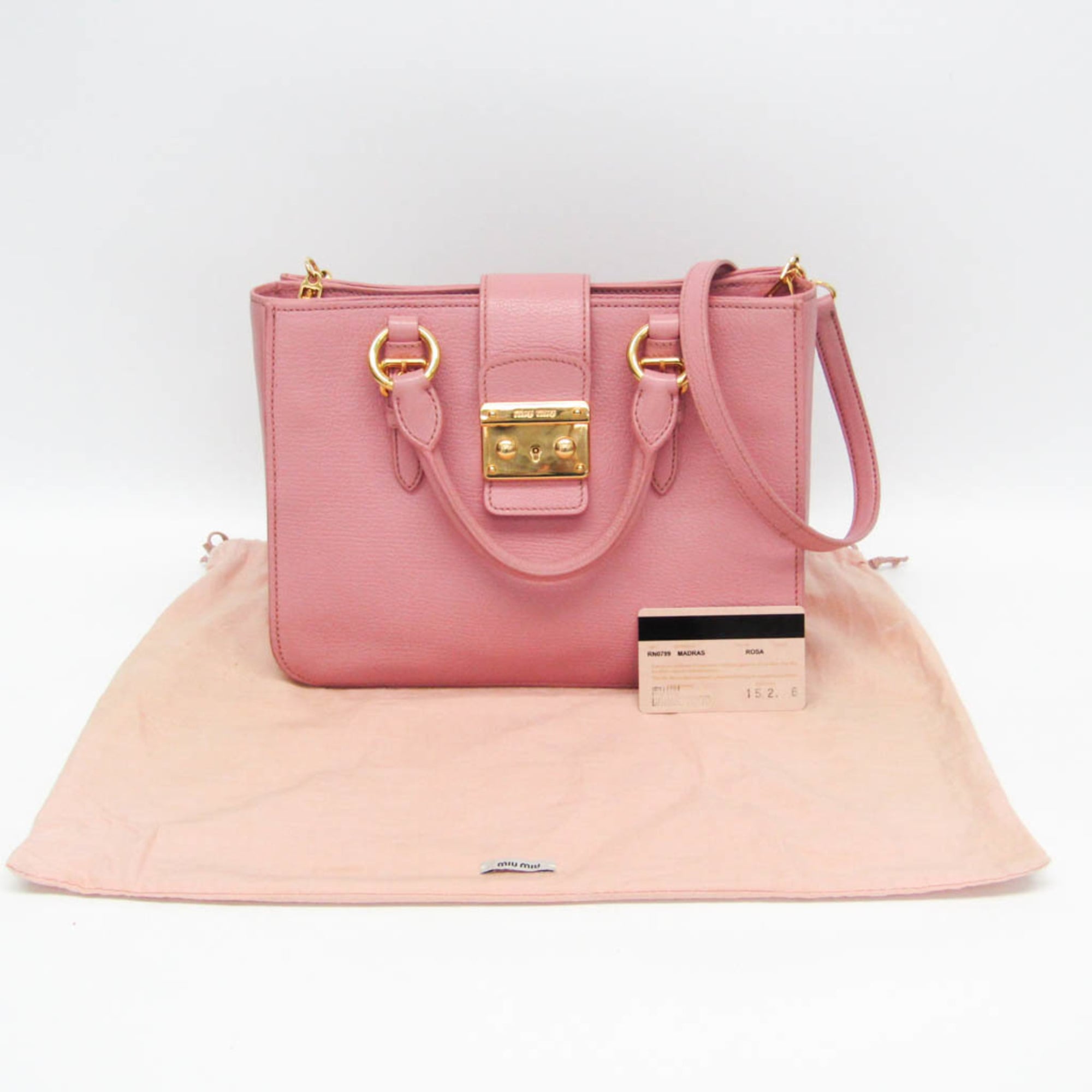 Miu Miu Madras · Leather Shoulder Bag