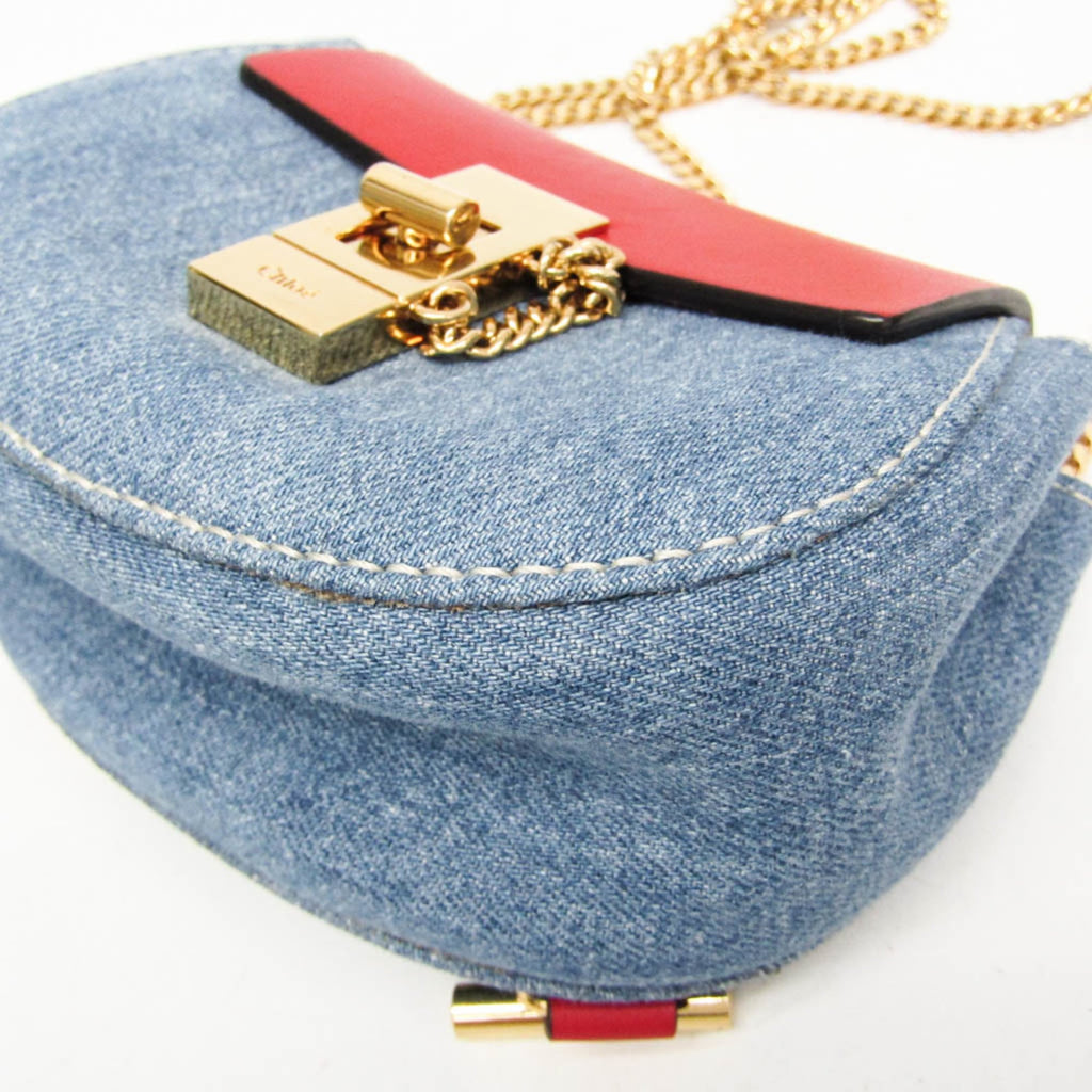 Chloé Drew Mini · Denim Crossbody