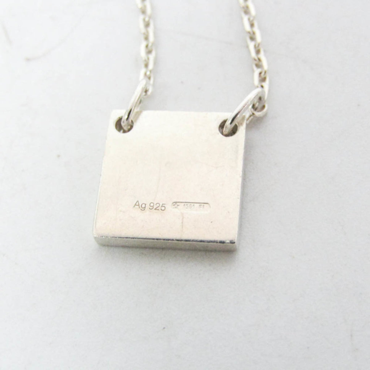 Gucci Square Plate · Sterling Silver Pendant