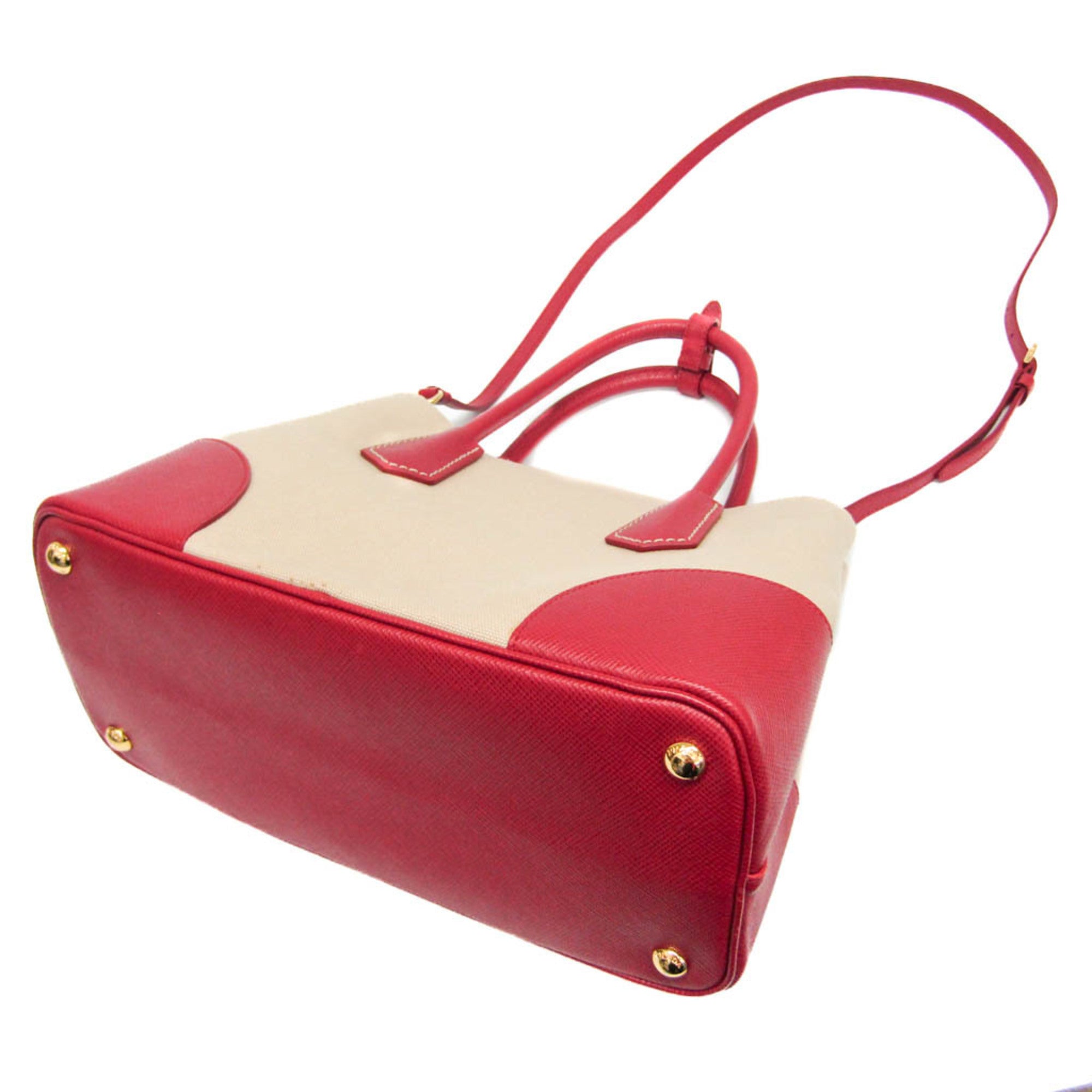 Prada Canvas & Leather Shoulder Bag
