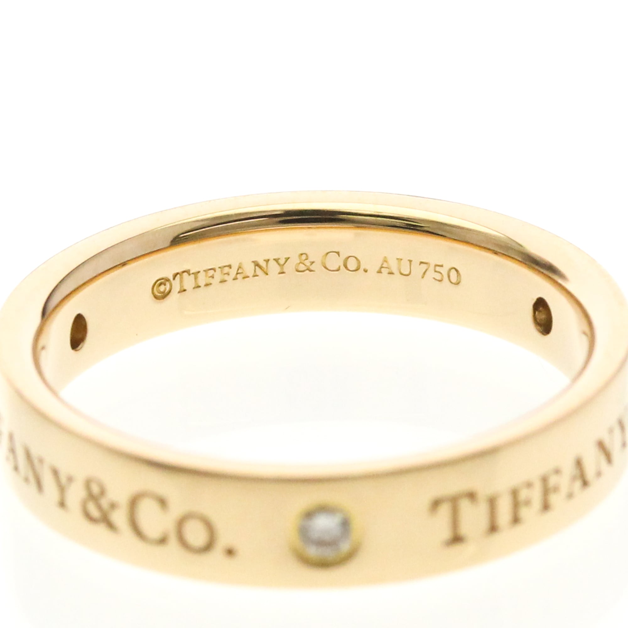 Tiffany Flat Band · Three Diamonds · Rose Gold