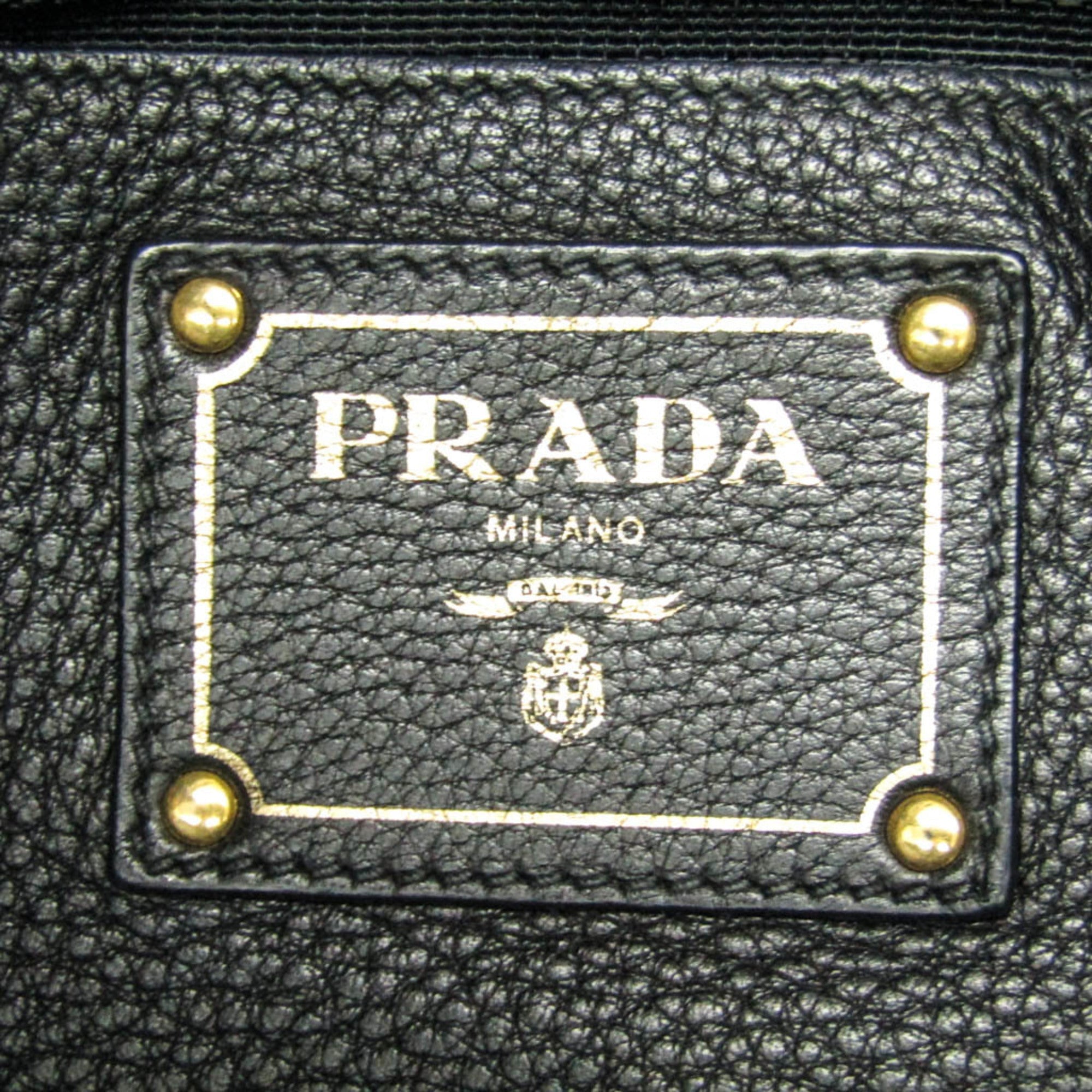 Prada Triangle Logo · Leather Tote