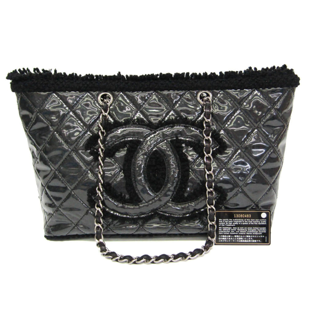 Chanel Patent Toile · Chain Tote