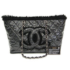Chanel Patent Toile · Chain Tote