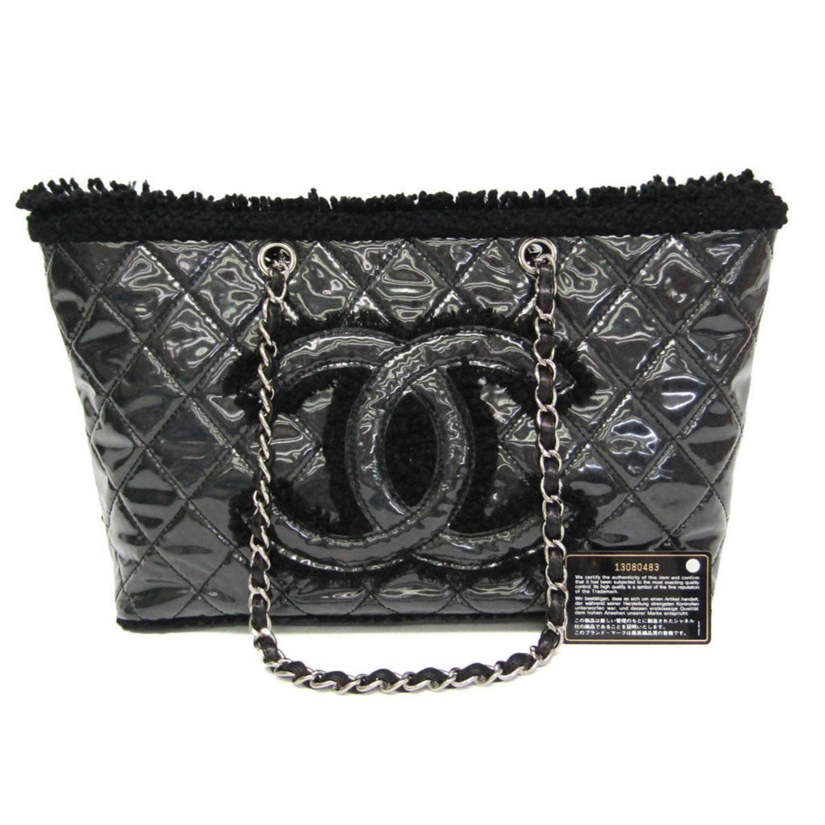 Chanel Patent Toile · Chain Tote