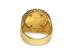 Fancy Solid White/Yellow/Rose Gold Handmade Coin Ring , 1/10oz Coin ,
