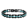 SK2008  Mini Size All Black With Aqua Crystal Centers