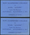1911 New Hampshire College vs. Massachusetts Aggies Football Game Ticket 142152