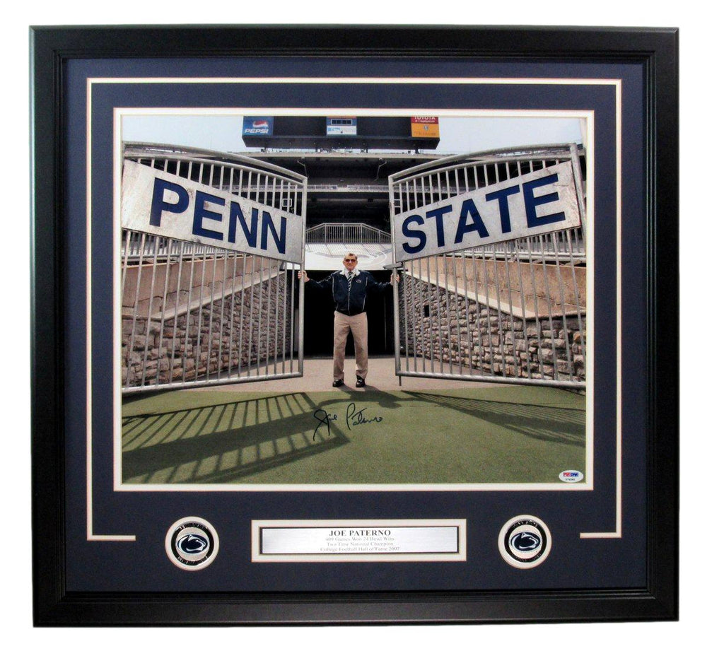 Joe Paterno Autographed Penn State 16x20 Photo Framed PSA/DNA 192695