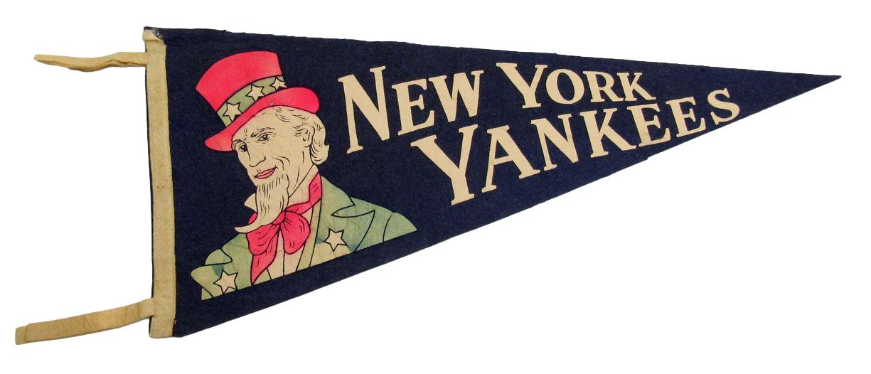 Vintage New York Yankees "Uncle Sam" AL Champions 12"X30" Pennant RARE 192292