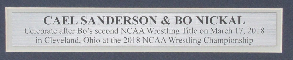 Bo Nickal/Cael Sanderson Penn State Wrestling Signed 11x14 Photo Framed JSA 2706
