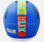 Super Bowl 59 Royal Blue REPLICA Full Size Football Helmet Chiefs Eagles Un Signed