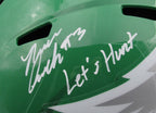 Nolan Smith Signed/Inscribed Full Size Replica Kelly Helmet Eagles JSA 193470