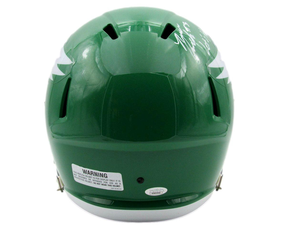 Nolan Smith Signed/Inscribed Full Size Replica Kelly Helmet Eagles JSA 193470