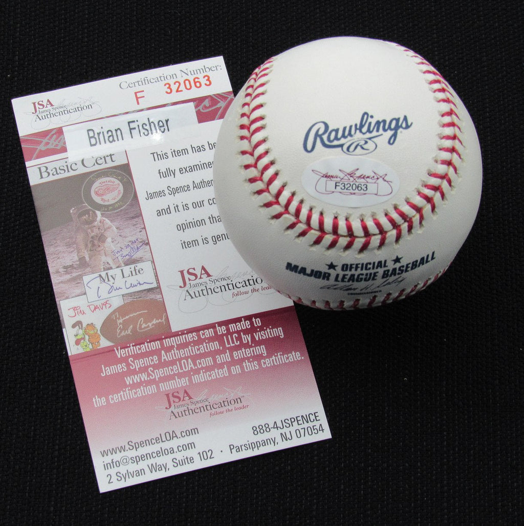 Brian Fisher Signed/Auto OML Yankees 100th Anniversary Baseball JSA 186678