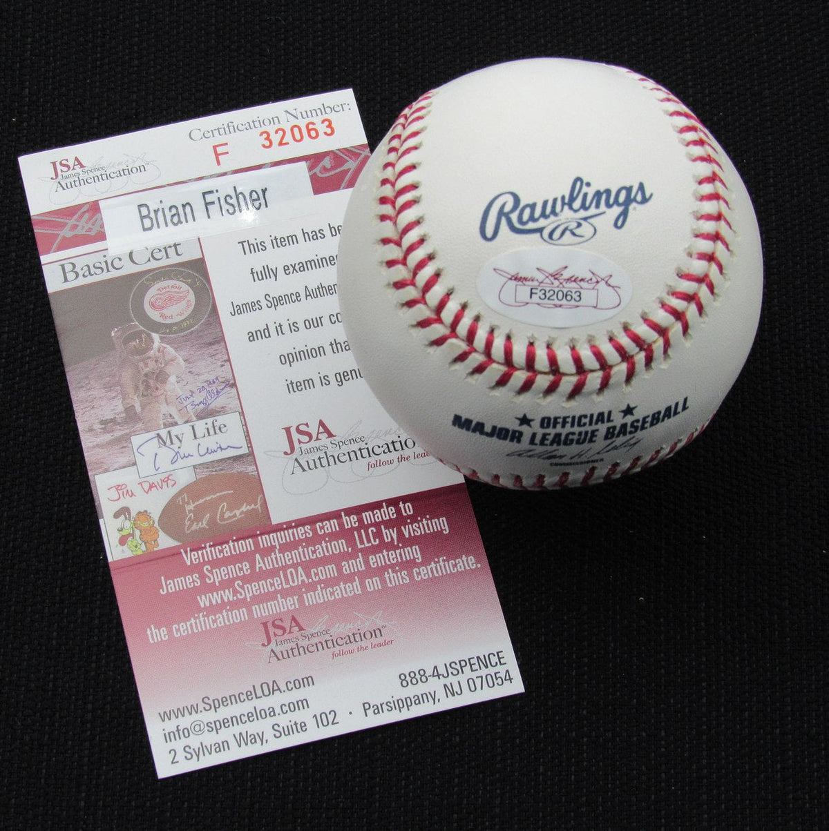 Brian Fisher Signed/Auto OML Yankees 100th Anniversary Baseball JSA 186678