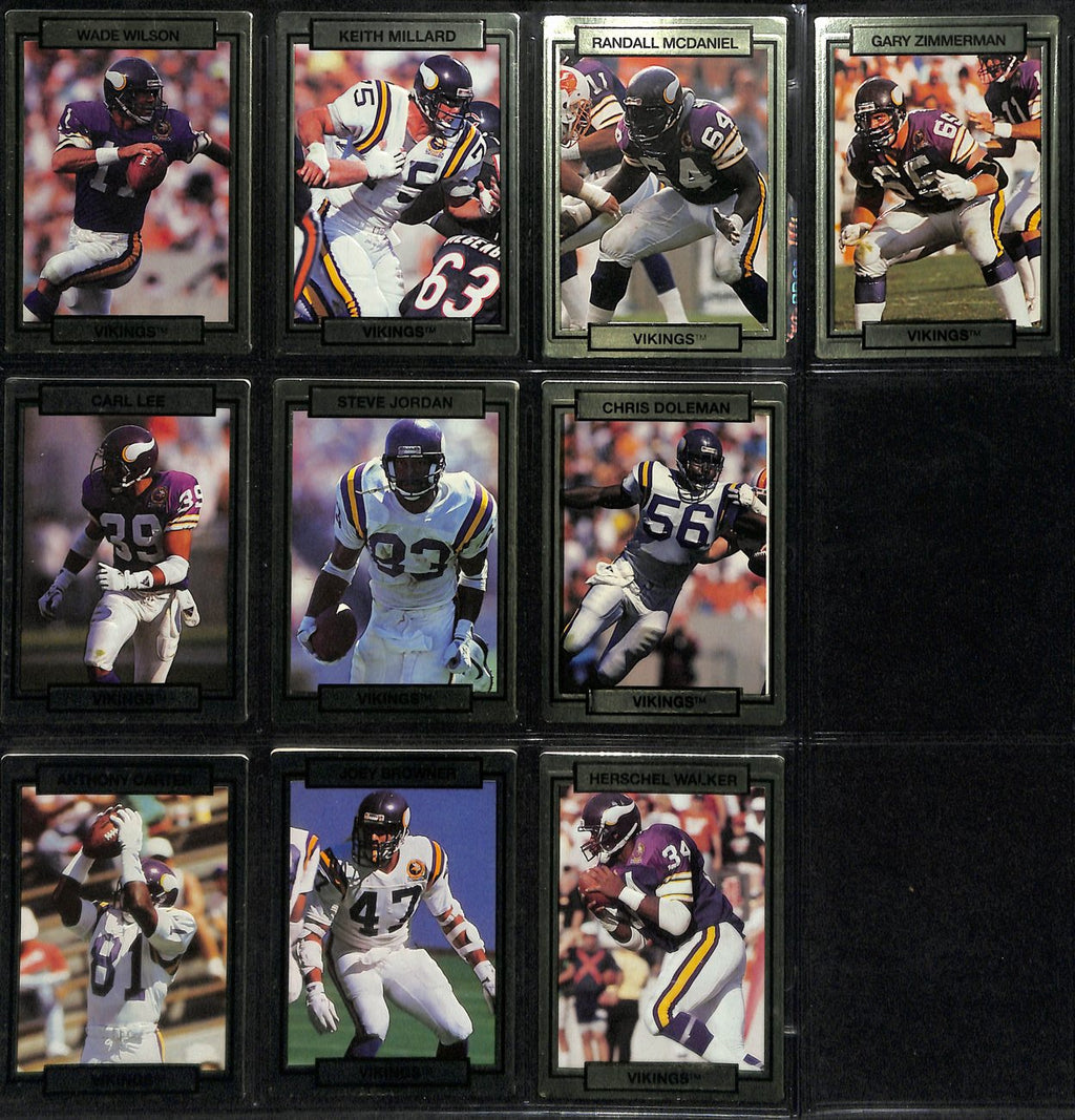 1990 Action Packed Football Minnesota Vikings Team Set (10) Cards 189285