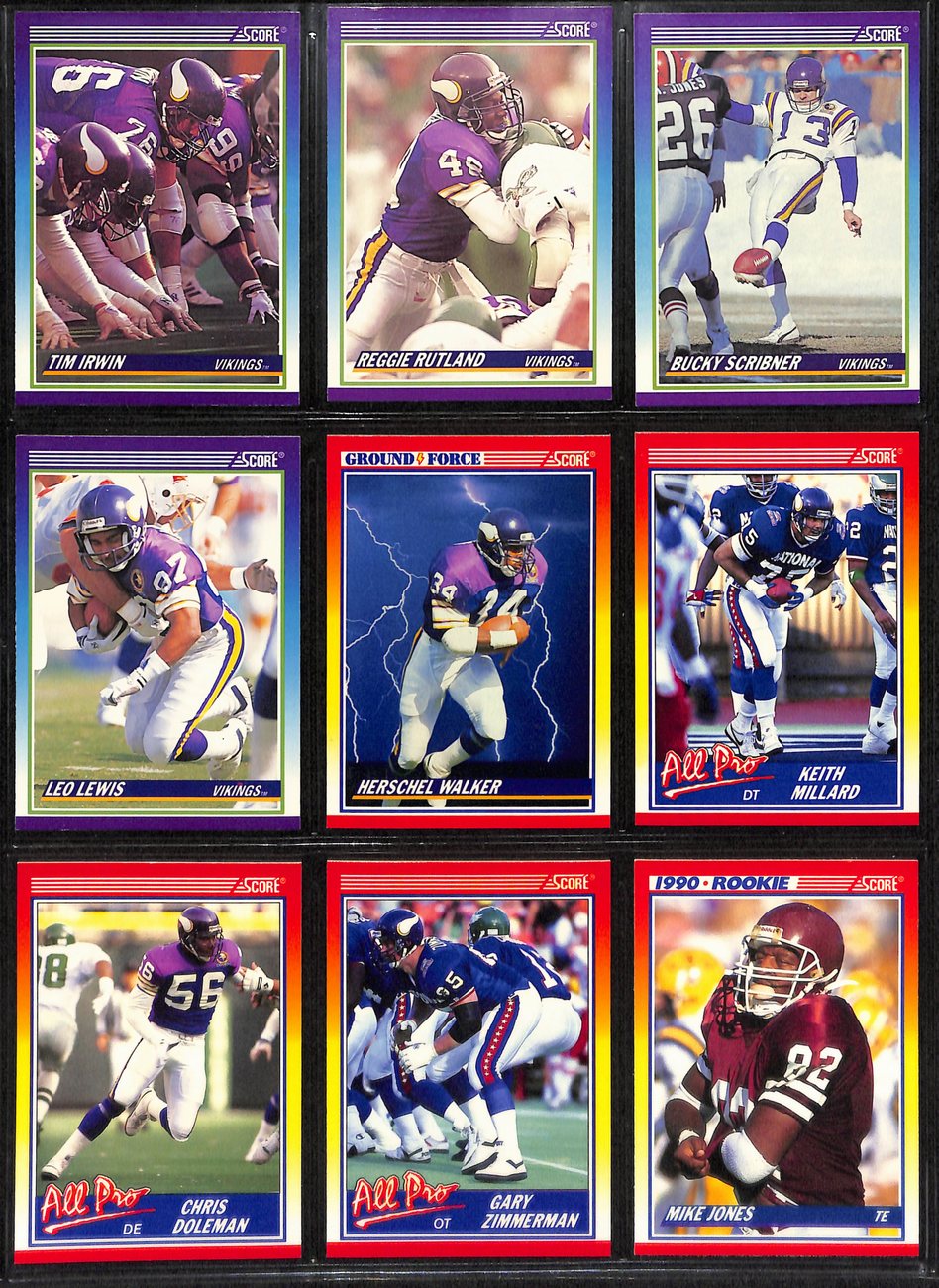1990 SCORE Football Minnesota Vikings Team Set (27) Cards 189286