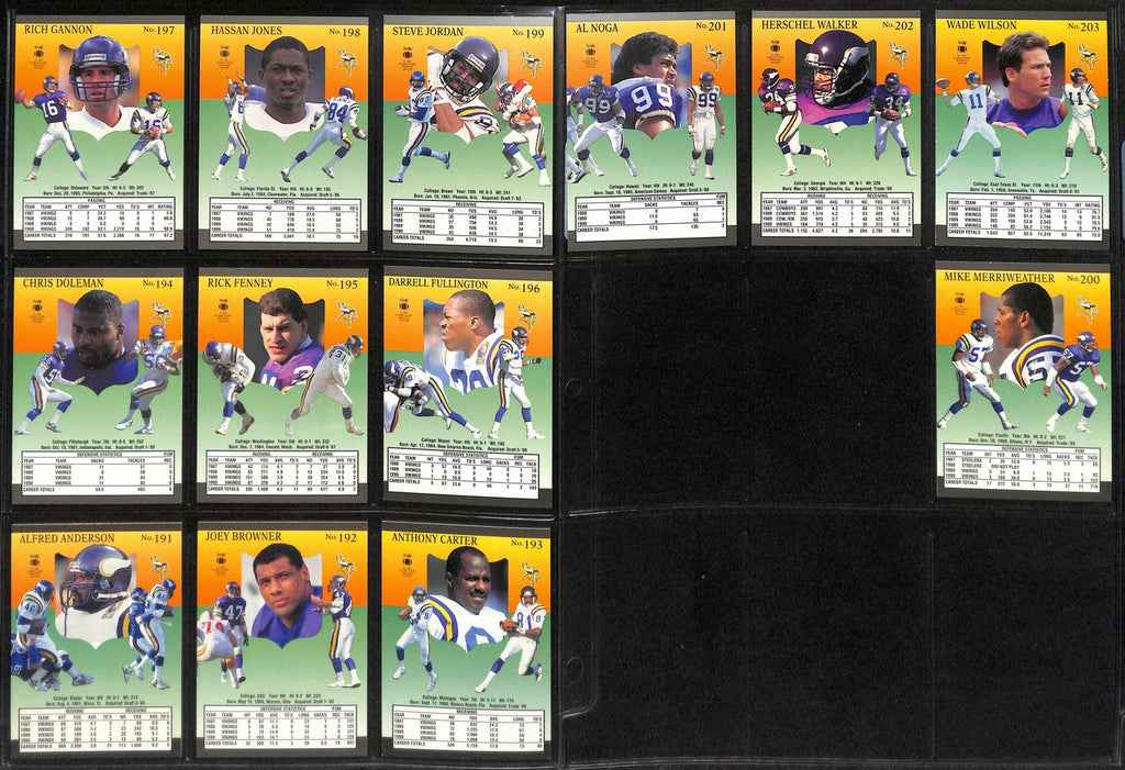 1991 FLEER Ultra Football Minnesota Vikings Team Set (13) Cards 189293