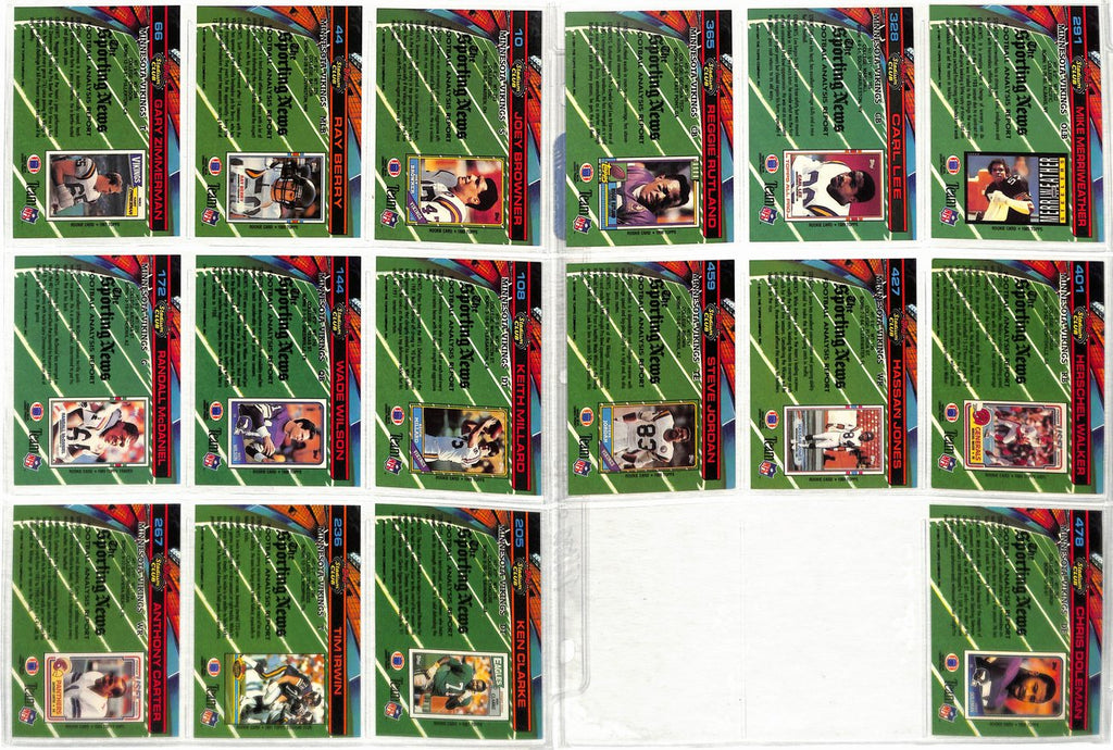 1991 TOPPS Stadium Club Football Minnesota Vikings Team Set (16) Cards 189294