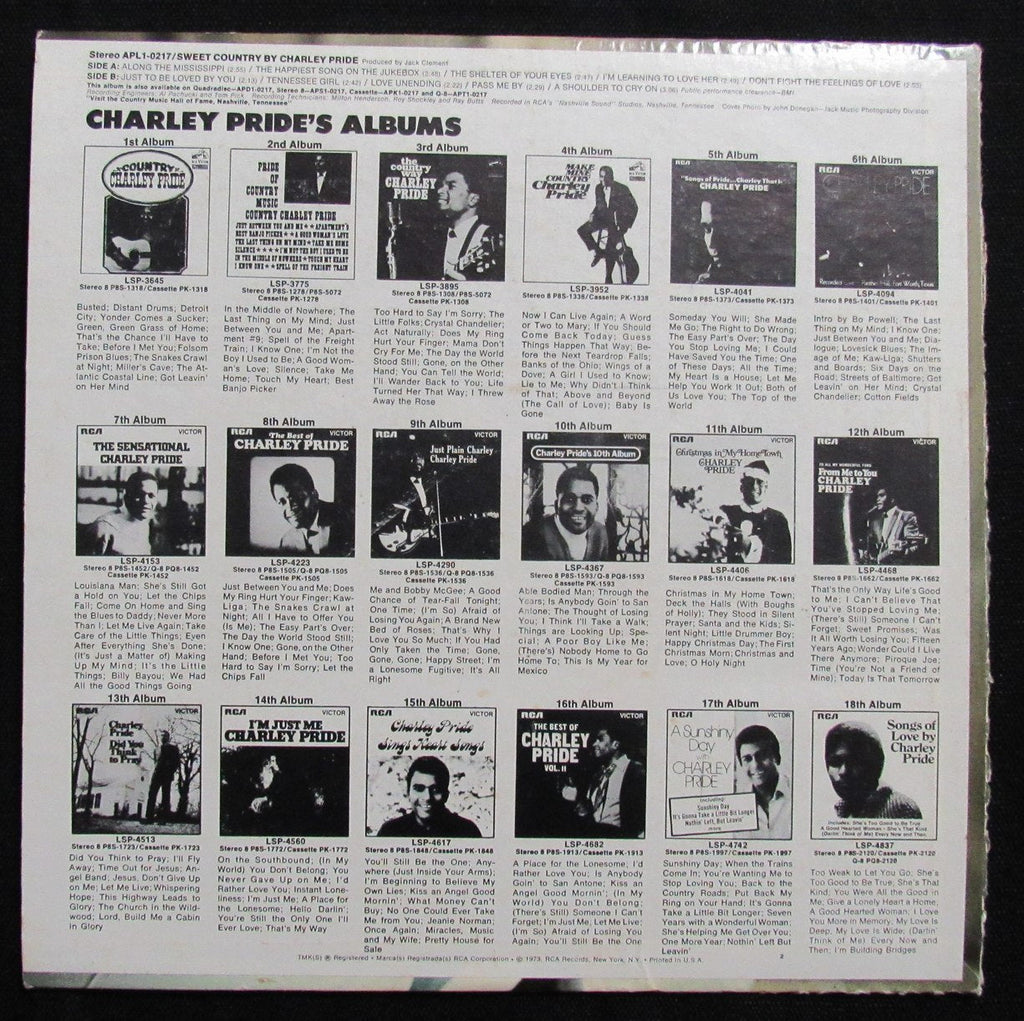 Charley Pride Signed/Autographed "Sweet Country" Album Cover PSA/DNA 193941