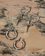 Cross Hoops- Silver
