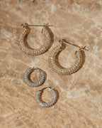 Pave Baby Amalfi Hoops- Gold (Ships Mid June)
