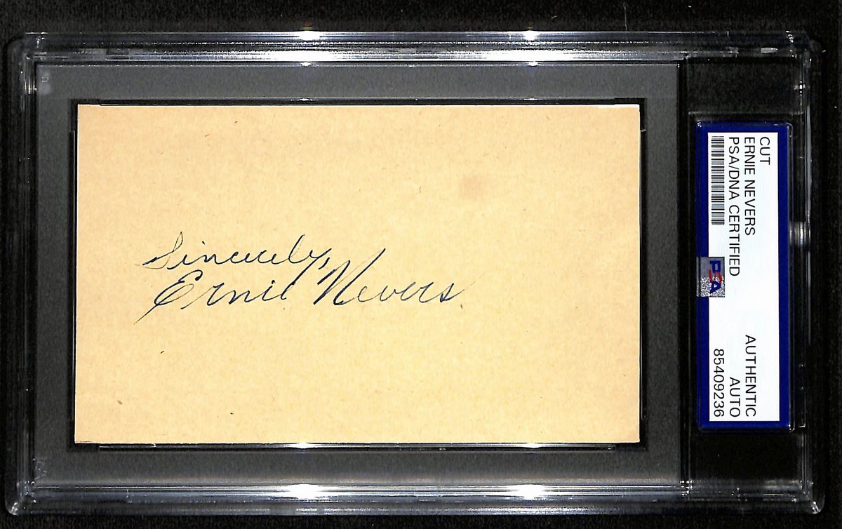 Ernie Nevers HOF Signed/Inscr Cut on 3x5 Index Card Eskimos PSA/DNA 194215