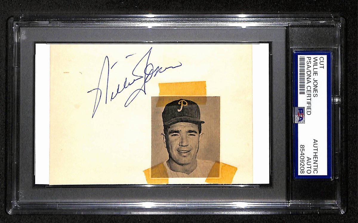 Willie Jones Signed/Autographed Cut on 3x5 Index Card Phillies PSA/DNA 194170
