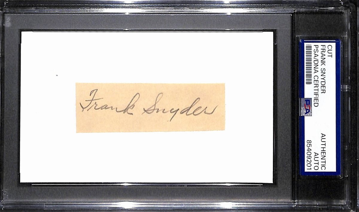 Frank Snyder Signed/Auto Cut on 3x5 Index Card New York Giants PSA/DNA 194166