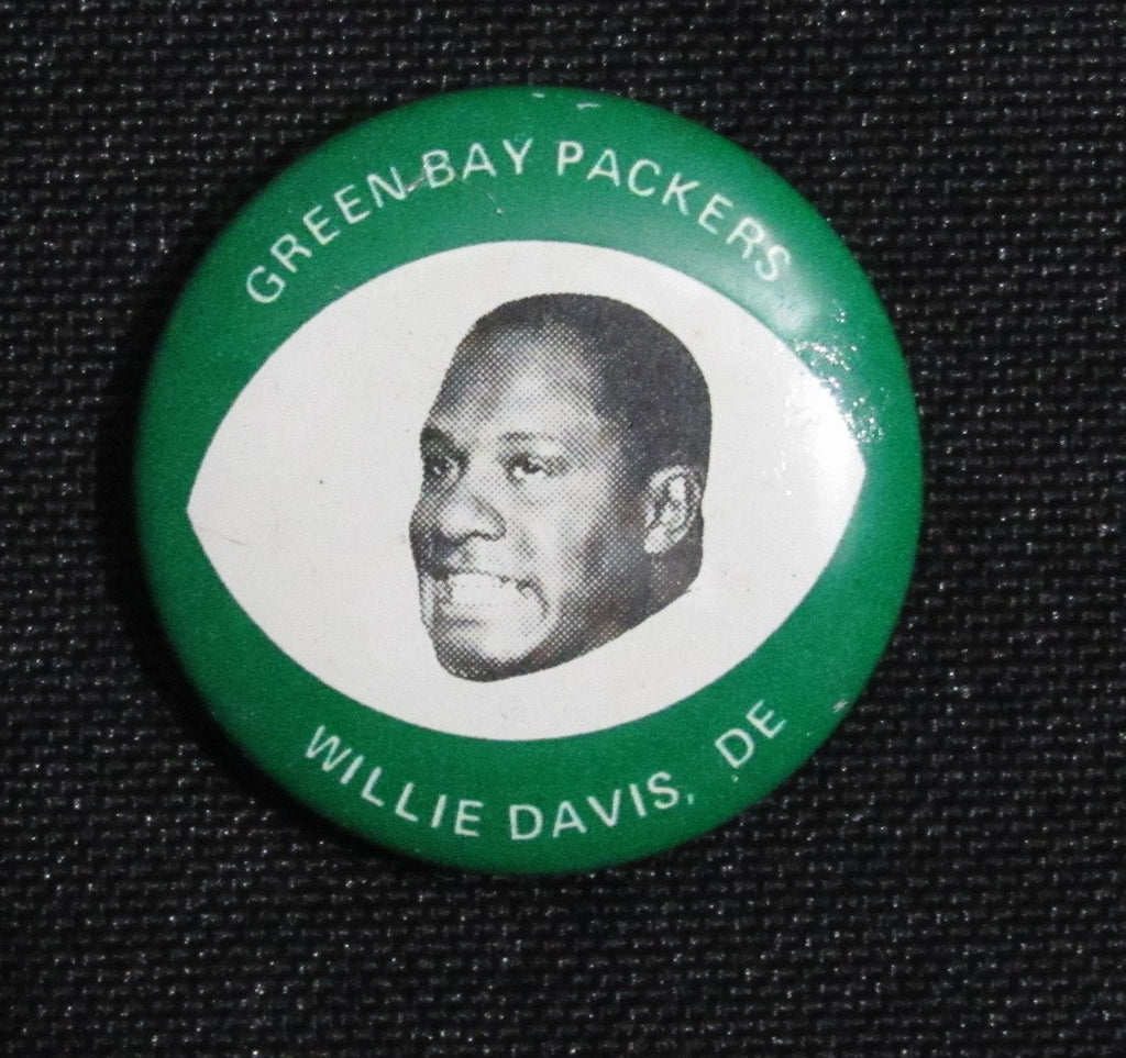 Vintage 1969 Drenks Potato Chips Willie Davis Pin Green Bay Packers 193870