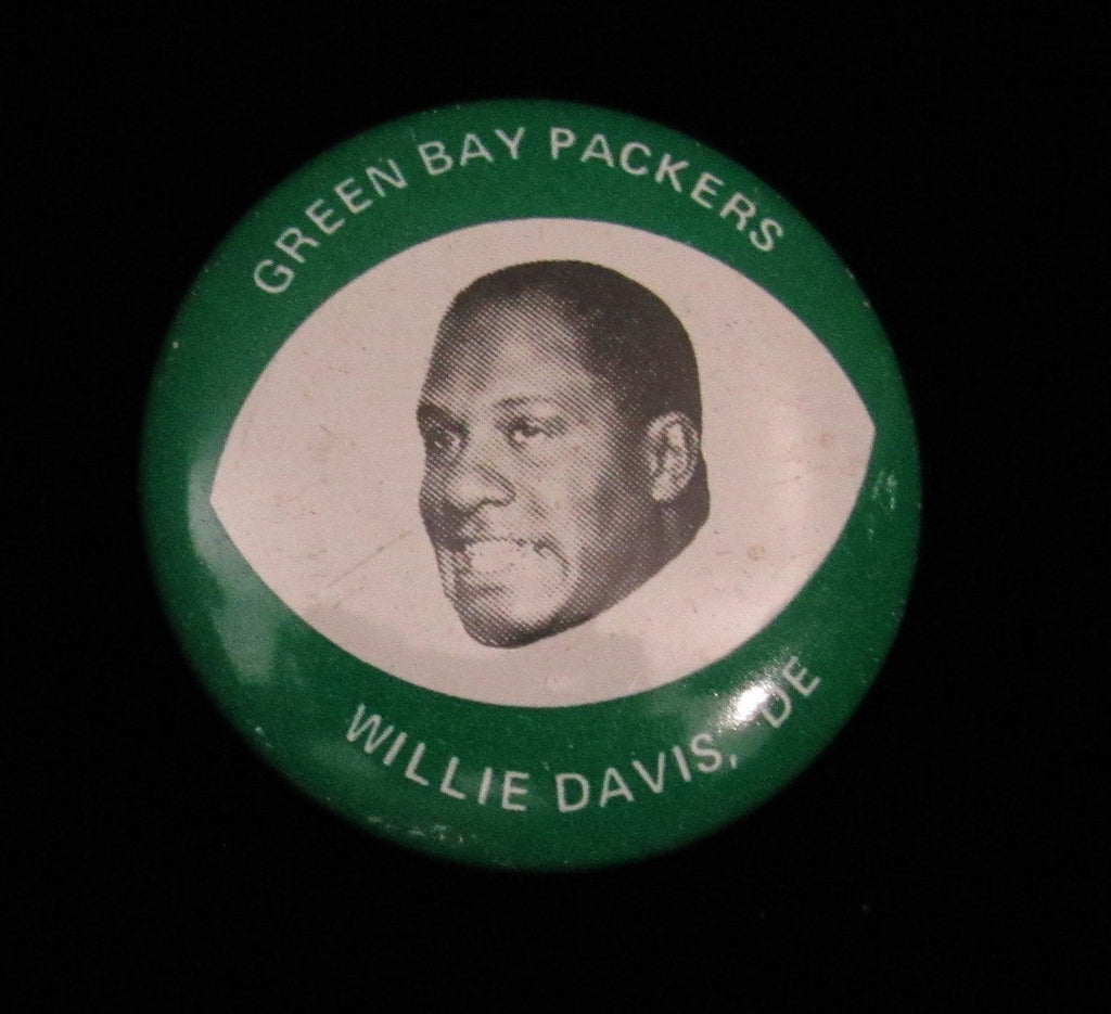 Vintage 1969 Drenks Potato Chips Willie Davis Pin Green Bay Packers 193871