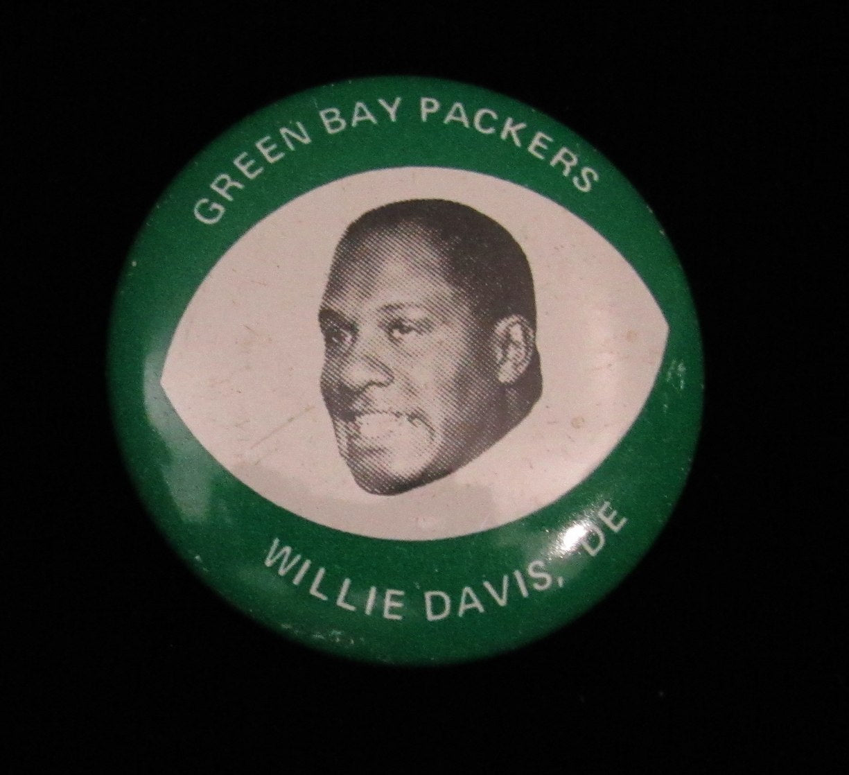 Vintage 1969 Drenks Potato Chips Willie Davis Pin Green Bay Packers 193871