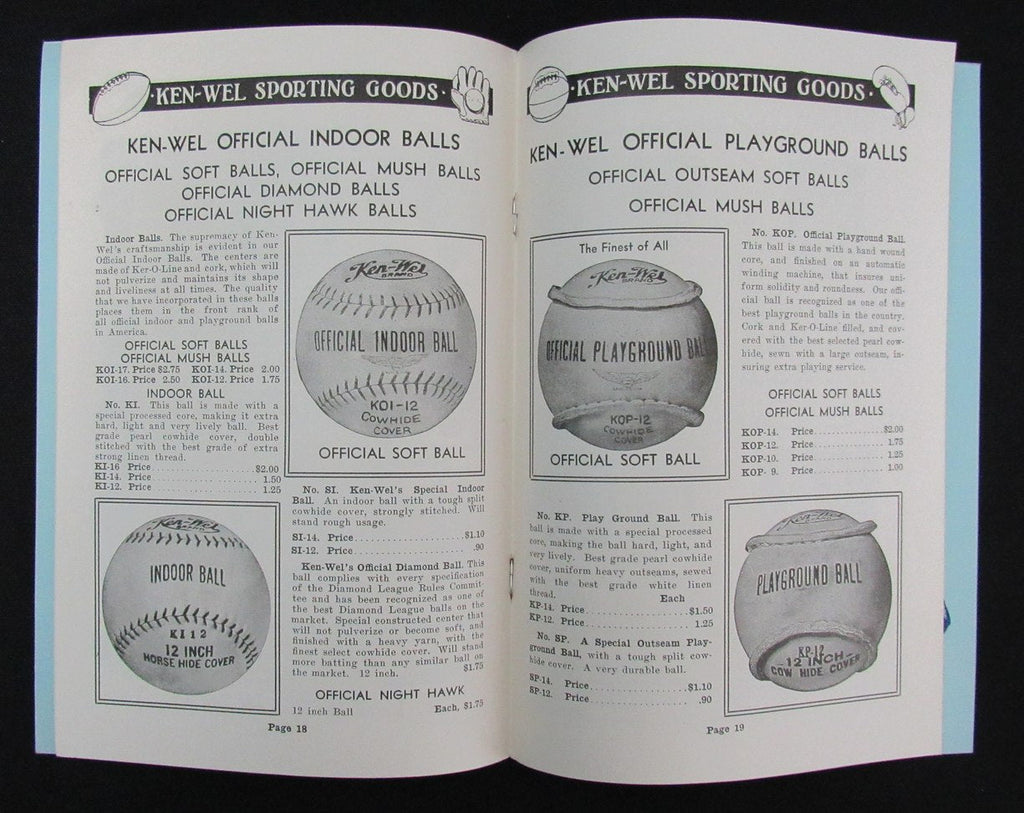 1934 Ken-Wel Sporting Goods Spring and Summer Athletic Goods Catalog 193483