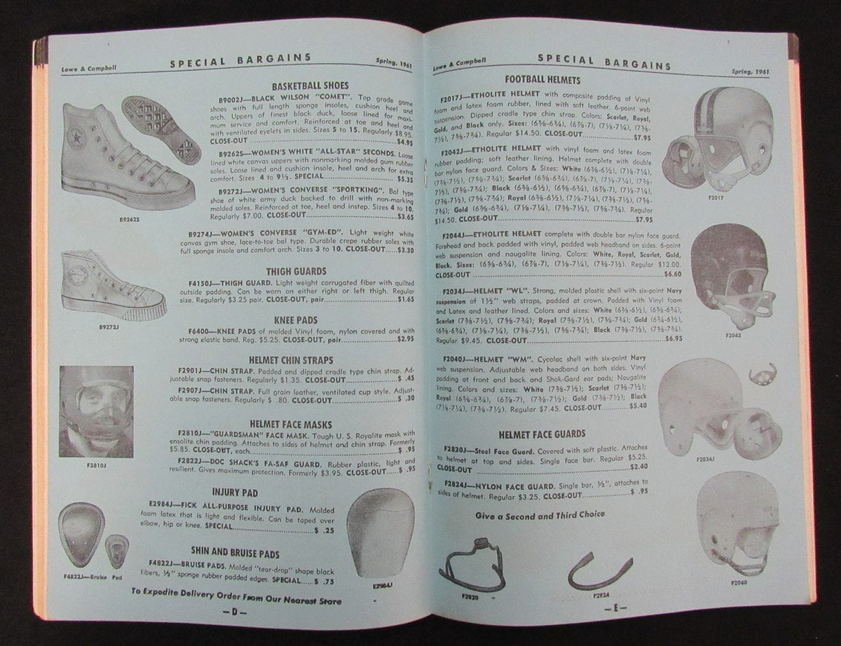1961 Lowe & Campbell Spring & Summer Athletic Equipment Catalog NO. 200 193492