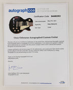Ozzy Osbourne Signed Les Paul Epiphone Graphics Photo Guitar BAS Witness