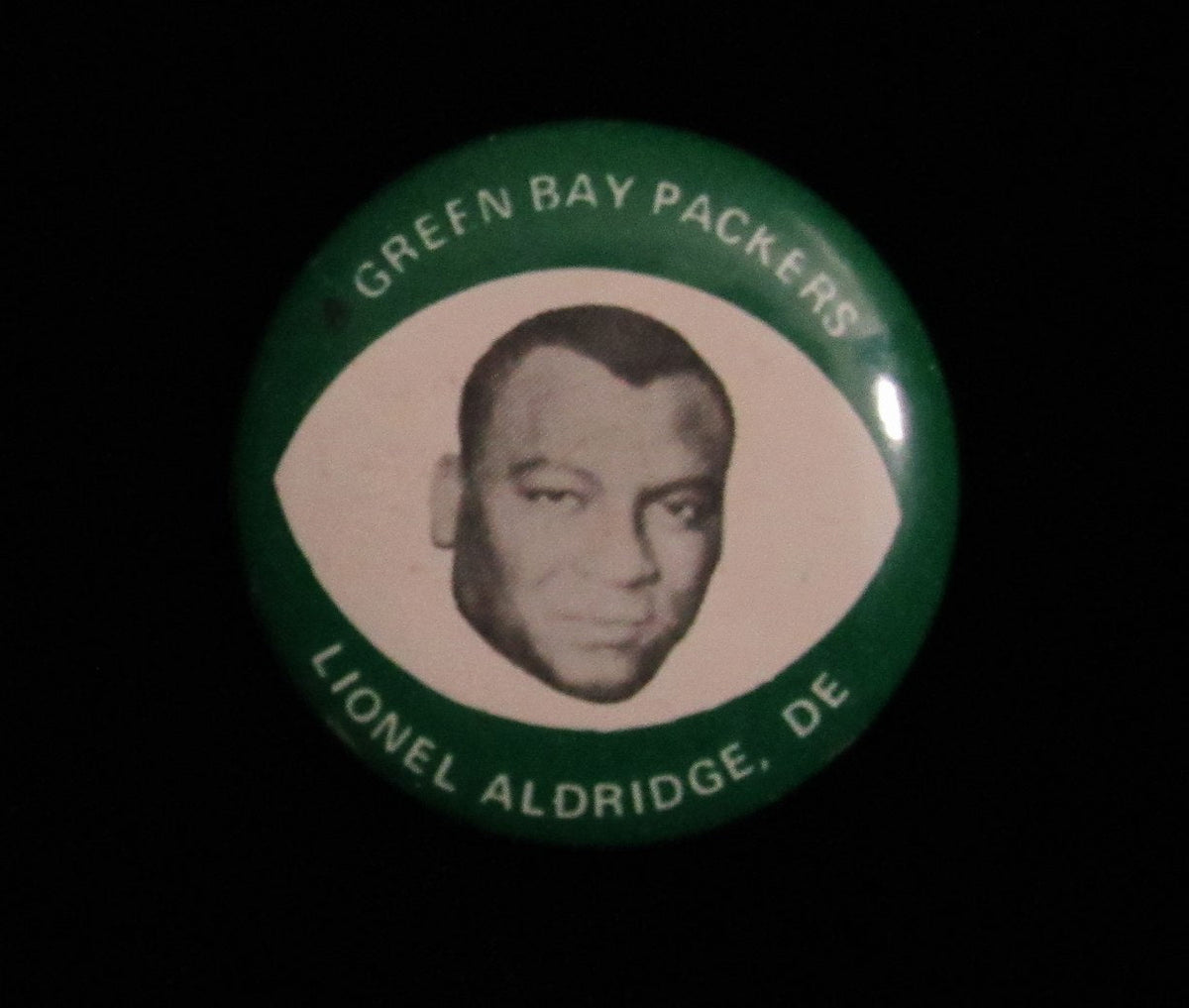 Vintage 1969 Drenks Potato Chips Lionel Aldridge Pin Green Bay Packers 193877