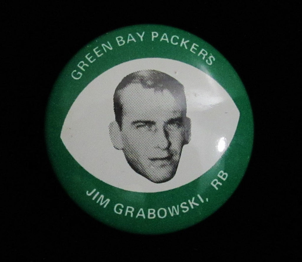 Vintage 1969 Drenks Potato Chips Jim Grabowski Pin Green Bay Packers 193880