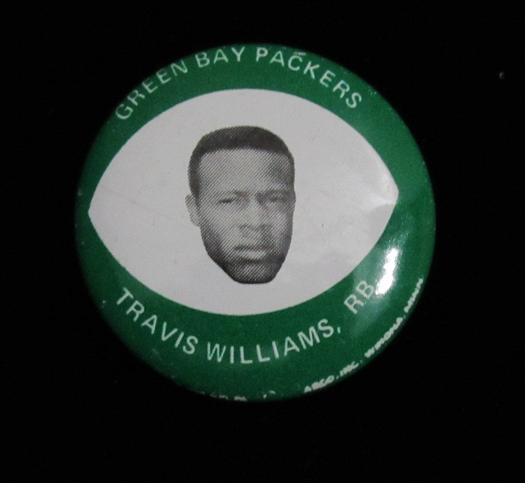 Vintage 1969 Drenks Potato Chips Travis Williams Pin Green Bay Packers 193891
