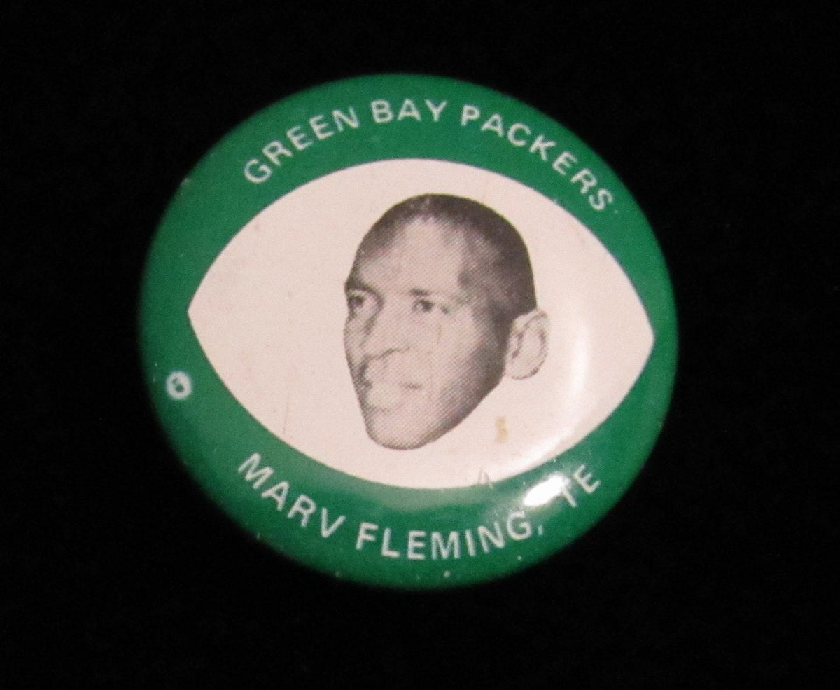 Vintage 1969 Drenks Potato Chips Marv Fleming Pin Green Bay Packers 193905