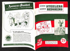 1950 Pittsburgh Steelers vs. Washington Redskins Program Sammy Baugh 194932