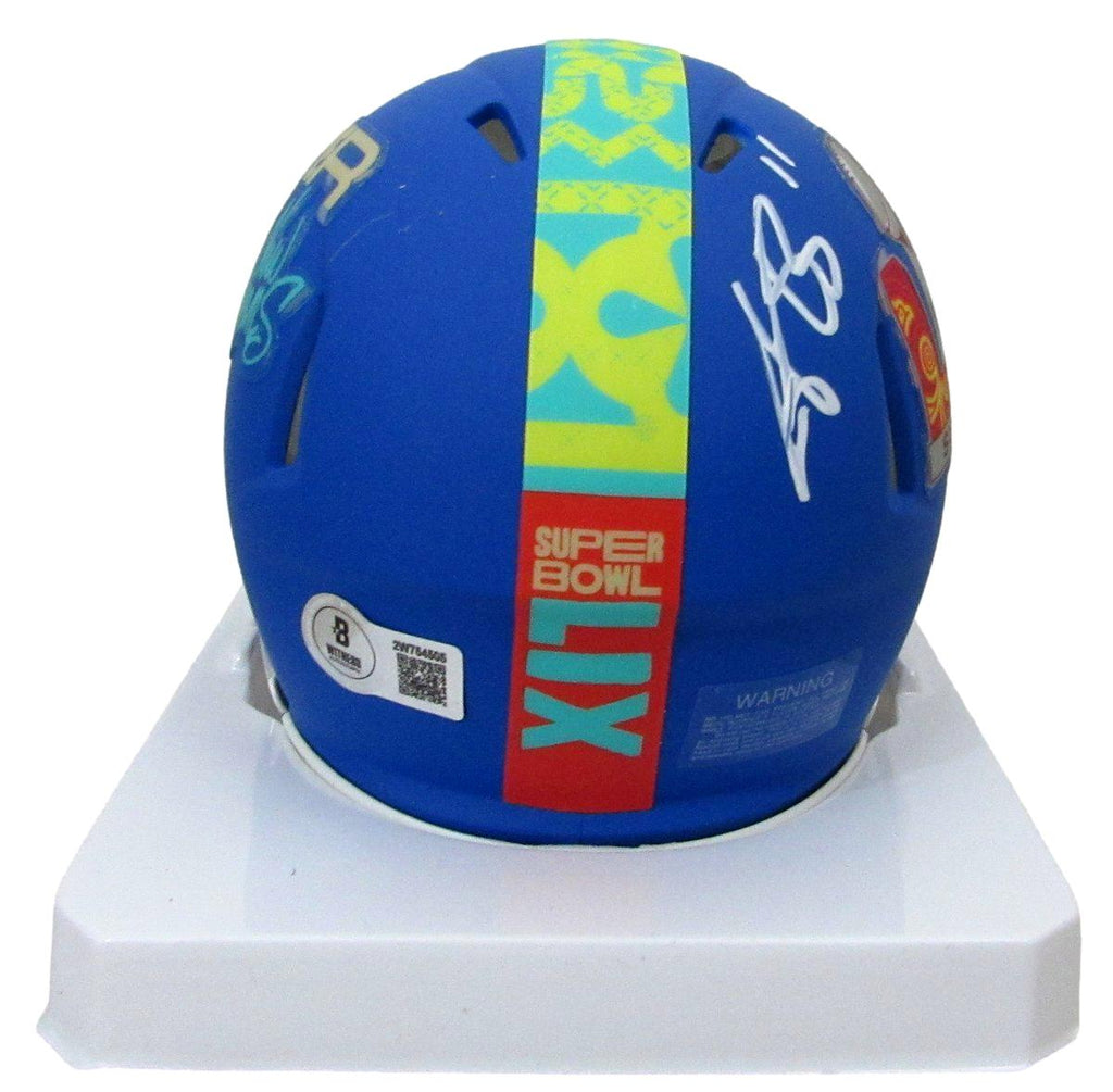 A.J. Brown Signed/Auto Mini SB LIX Blue Football Helmet Eagles Beckett 195531