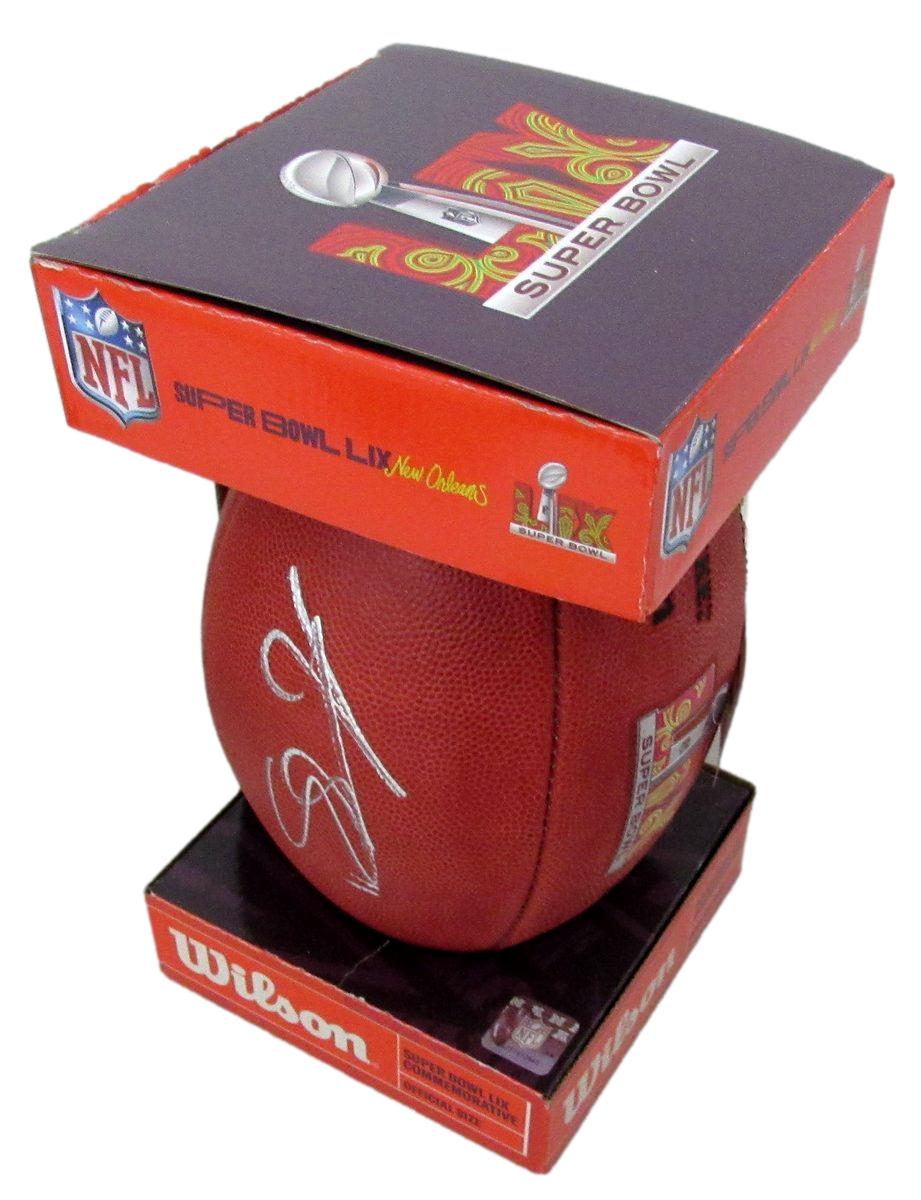 A.J. Brown Signed/Auto Super Bowl LIX Logo Duke Football Eagles Beckett 195540