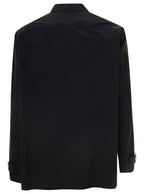 Fendi Men Blue Jacket With Patch Zipped Pocket And Logo In Nylon Man