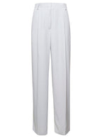 Dries Van Noten Women White Pants With Pressed Crease In Acetate Woman
