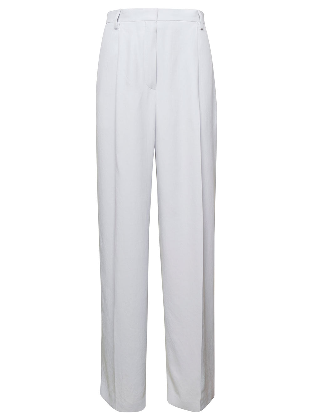 Dries Van Noten Women White Pants With Pressed Crease In Acetate Woman