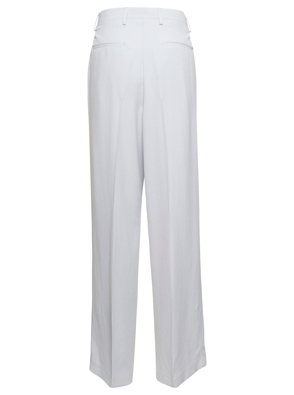 Dries Van Noten Women White Pants With Pressed Crease In Acetate Woman