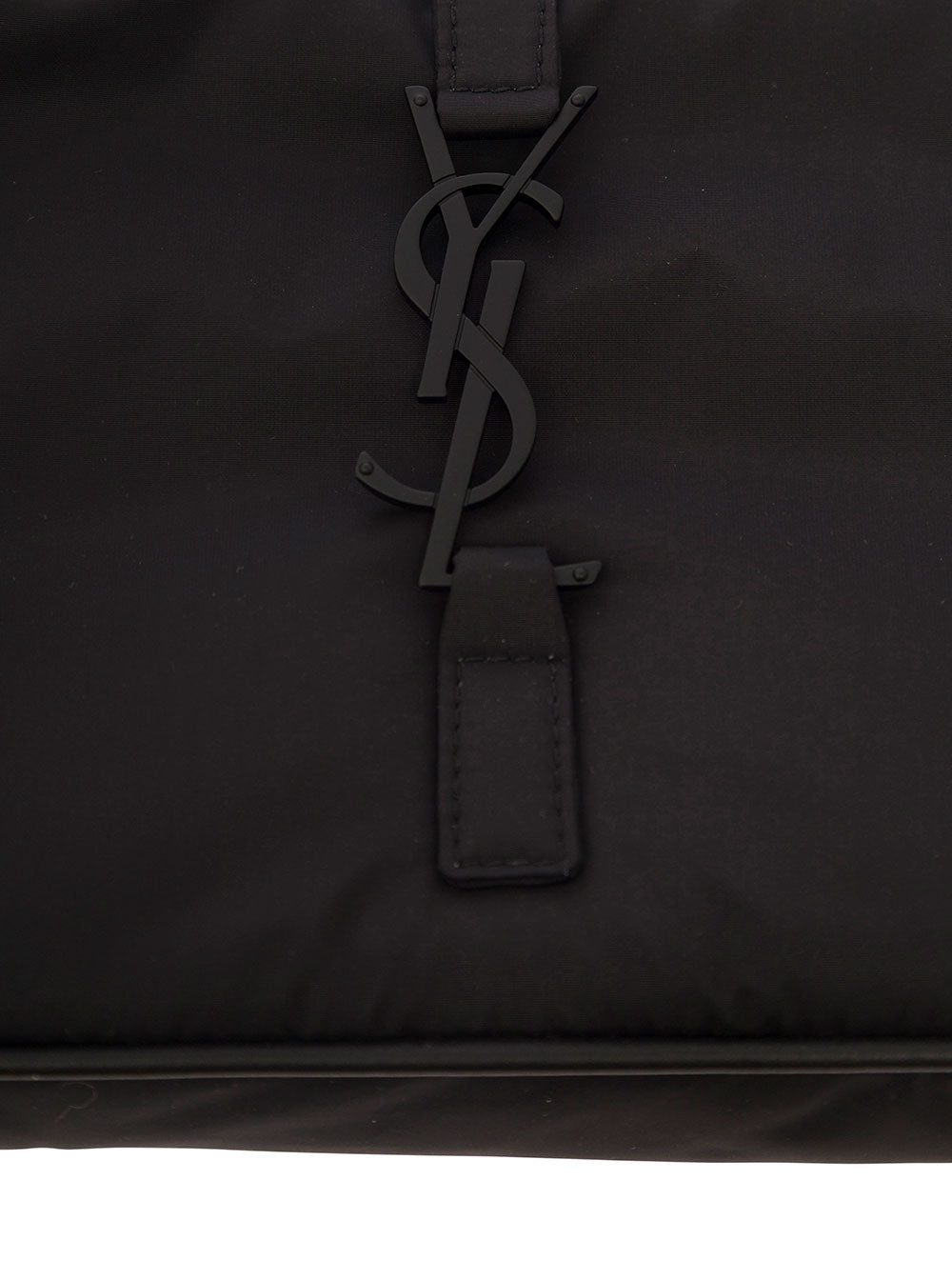 Saint Laurent Men 'Le 5 À 7' Black Shoulder Bag With Cassandre Fastening In Recycled Nylon Man